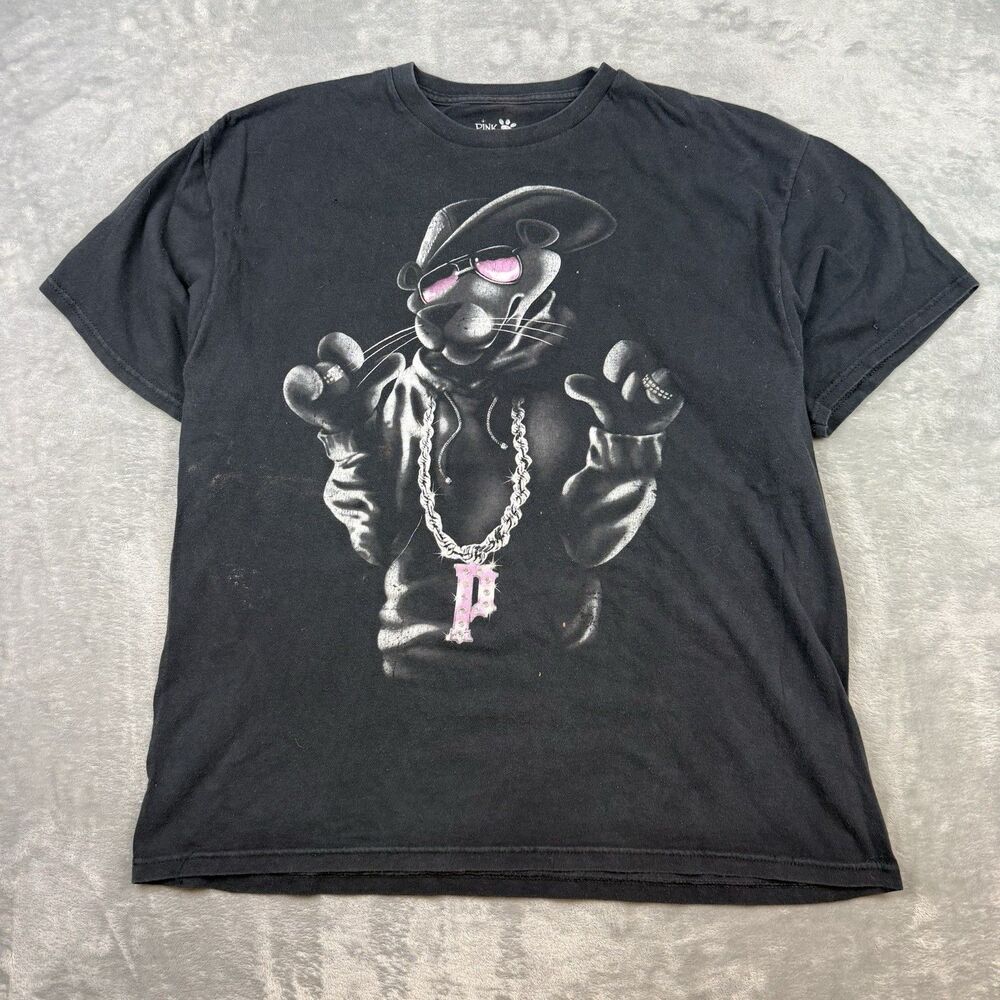 Pink Panther Shirt XL Gangster Cartoon Bling Urbling Iceberg Rap Grunge Skater